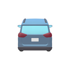 自動車のイラスト素材　デフォルメ　SUV　ブルー（1_f）