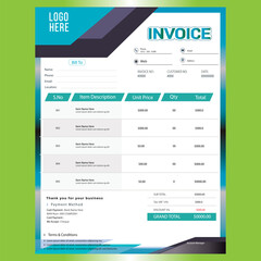Invoice Template Design, Corporate Invoice Design Template, Vector Invoice Template, Cash Memo, Vector Quotation Design Template