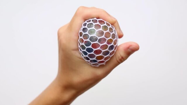 Stress relief balls in your hand. 