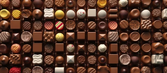 Gordijnen chocolate candy box full background © Muhammad