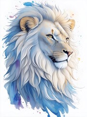 Fototapeta premium Lion head drawing. AI generated illustration