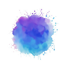 Watercolor abstract splash Color painting texture. Blue background, watercolor paint splashes