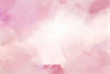 Pink watercolor background, abstract watercolor background with clouds
