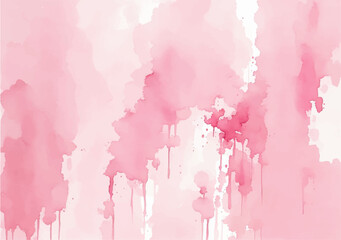 Pink watercolor background, Pink splashes, Abstract pink watercolor background texture on white, hand painted on paper