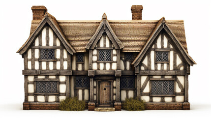 Fototapeta na wymiar Tudor style English cottage. Vintage style of a traditional cottage in English village generative ai
