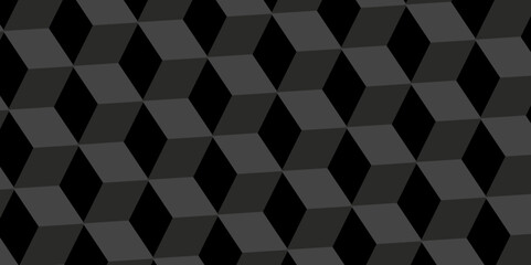 Black Vector cubic background with seamless geometric pattern. Abstract black and gray style minimal blank cubes.	
