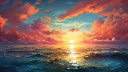 Obraz premium Oceanview in Sunset