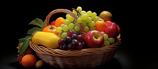fruits in a wicker basket decoration