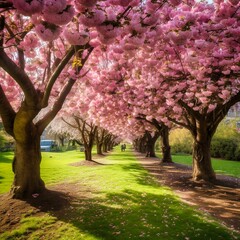 cherry blossom gardens incredible pink flowers,