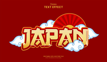 decorative editable japan text effect vector design - obrazy, fototapety, plakaty