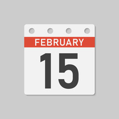 Icon page calendar day - 15 February