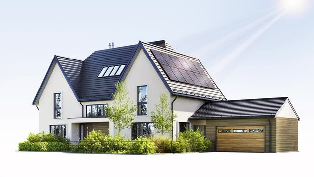 The dream house with solar panels