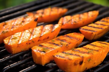 grilled carrot pieces showing clear grill marks