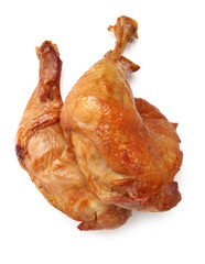 grilled chicken leg  on white background 