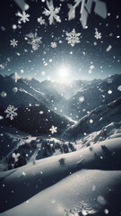 Fototapeta premium Winter Wonderland Sunrise - AI generated Illustration, realistic