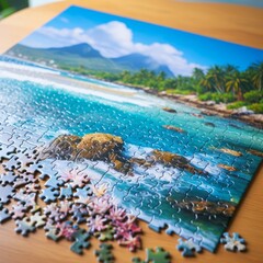 a puzzle on a table