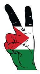 Palestinian flag in the form of peace signs