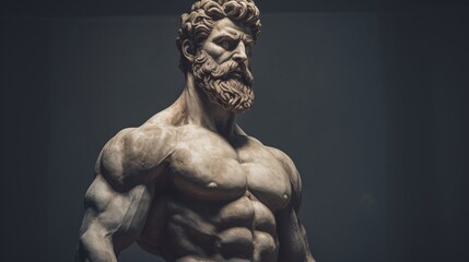 Fototapeta na wymiar a statue of a muscular man