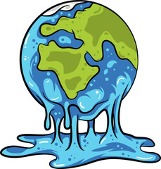 illustration of the earth, illustration global warming