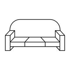 3D isometric projection of a sofa for relaxation, contours sofa