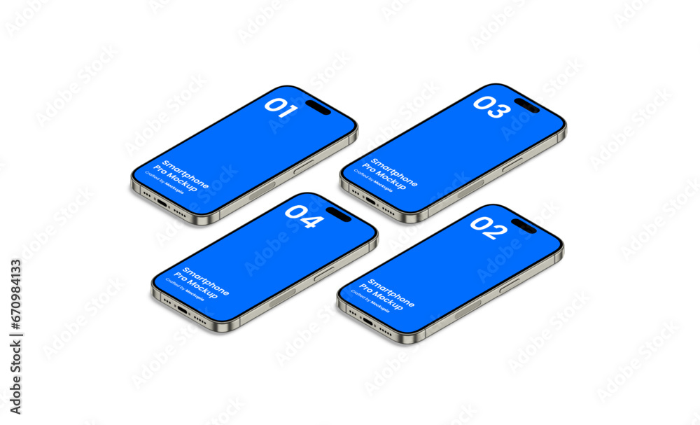 Wall mural smartphone mockup | fully editable file, replaceable screen, separated shadow and background