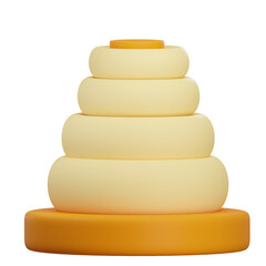 Stacking Tower Toys 3D Illustration