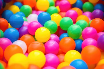 Fototapeta na wymiar close-up of bright, neon-colored rubber balls