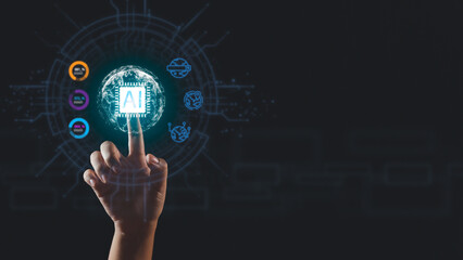 Exploring Data Connection and AI Technology on a Virtual Screen Hand Touching