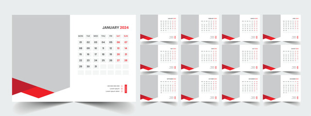 Desk Calendar Template 2024
