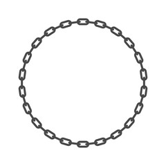 Black round chain circle frame. Vector EPS 10