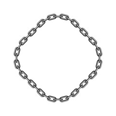 Black steel chain frame template. Vector eps 10.