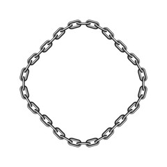 Black steel chain frame template. Vector eps 10.