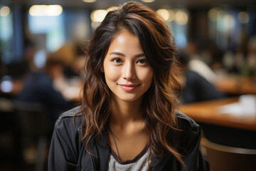 Obraz premium Portrait of asian woman in office. 