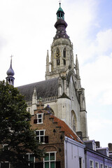 Fototapeta na wymiar Exterior of Grote Kerk or Onze-Lieve-Vrouwekerk (Church of Our Lady) in Breda, Netherlands