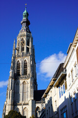 Exterior of Grote Kerk or Onze-Lieve-Vrouwekerk (Church of Our Lady) in Breda, Netherlands