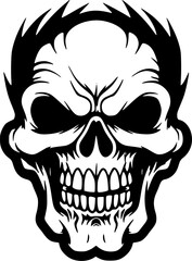 Skull | Black and White Vector illustration