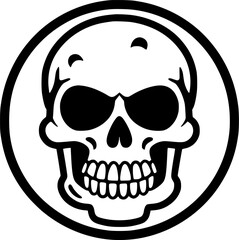 Skull - Black and White Isolated Icon - Vector illustration