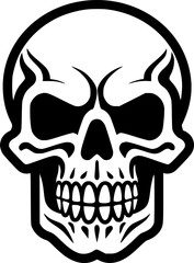 Fototapeta premium Skull - Black and White Isolated Icon - Vector illustration
