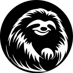 Fototapeta premium Sloth - Black and White Isolated Icon - Vector illustration
