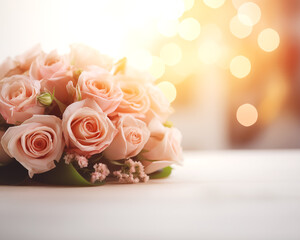 Wedding flower bouquet with copy space concapt