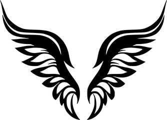 Wings | Black and White Vector illustration