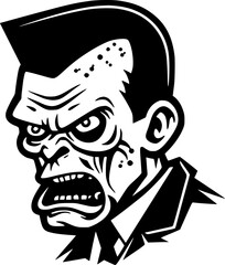 Zombie | Black and White Vector illustration