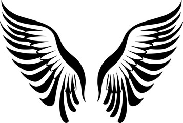 Obraz premium Angel Wings | Minimalist and Simple Silhouette - Vector illustration