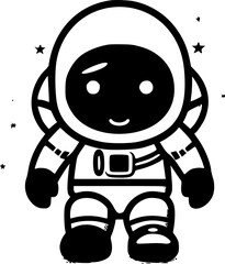 Astronaut - Minimalist and Flat Logo - Vector illustration
