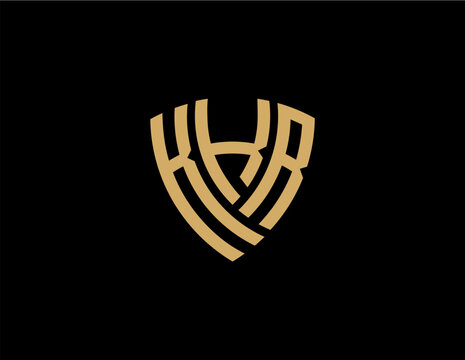 KKR creative letter shield logo design vector icon illustration