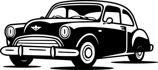 Car | Black and White Vector illustration
