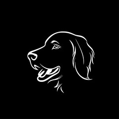 Dog - Black and White Isolated Icon - Vector illustration