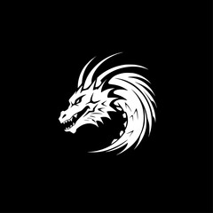 Dragon | Black and White Vector illustration