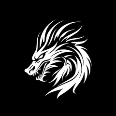 Dragon | Minimalist and Simple Silhouette - Vector illustration