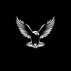 Fototapeta premium Eagle - Black and White Isolated Icon - Vector illustration